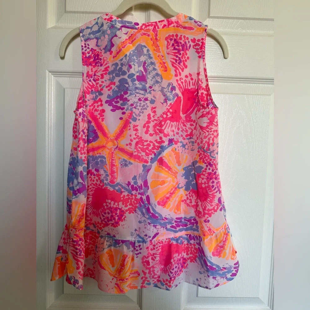 Lilly Pulitzer Bohemian Beach Kery Silk Top - Picture 2 of 3